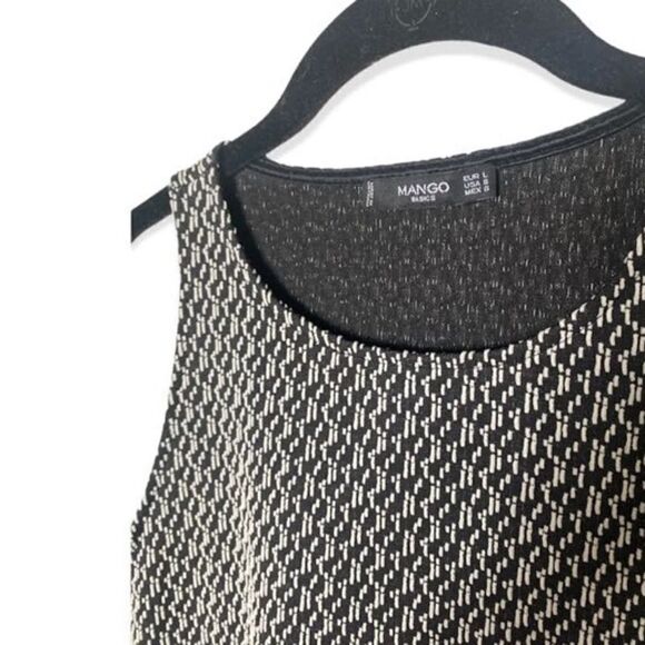 Mango SZ L black and white textured bodycon dress - Picture 2 of 4